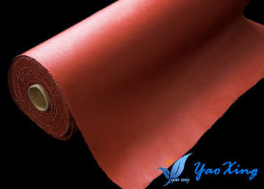 Fireproof And Waterprof Silicone Rubber Coated Fiberglass Fabric In Red Color