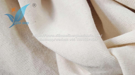 Knitted Cotton Fireproofing Fabrics Creamy White