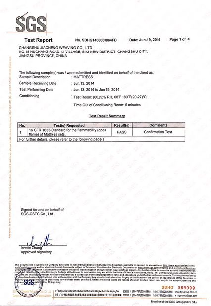 China Changshu Yaoxing Fiberglass Insulation Products Co., Ltd. Certification